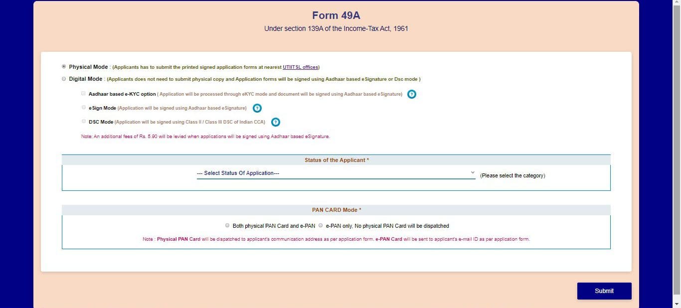 How to Apply for PAN card online - UTIITSL
