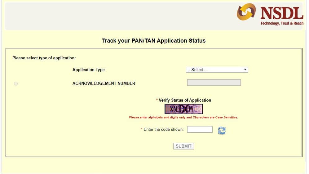 How to check PAN card status - NSDL website
